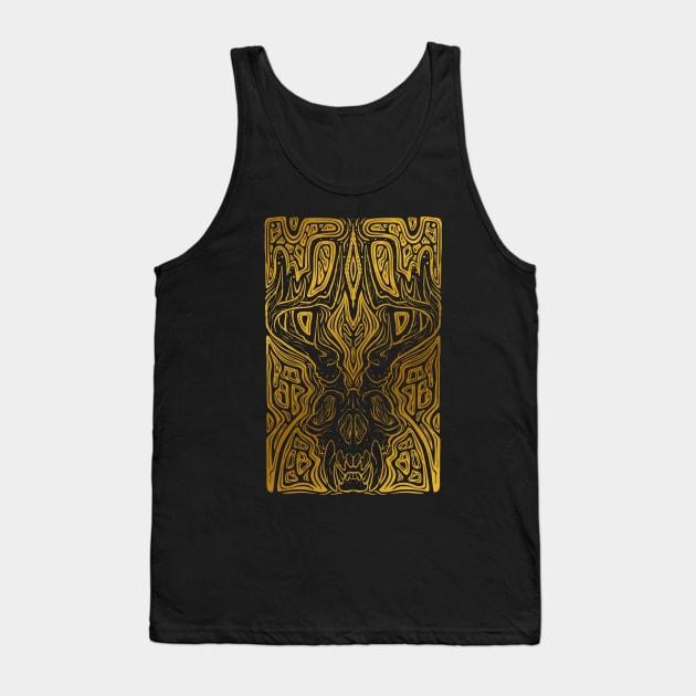 Elk Bones in Gold Tank Top by BelleDraco